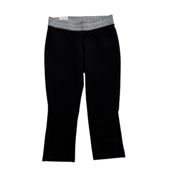 Talbots Leggings Pants Black Gray Classic Active Leisure Yoga Crop Pants Small - Picture 1 of 12